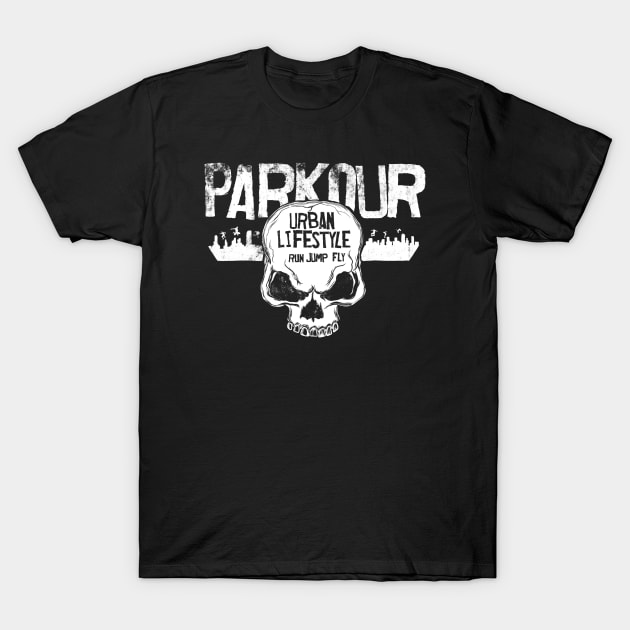 Parkour Urban Lifestyle White T-Shirt by Kelimok